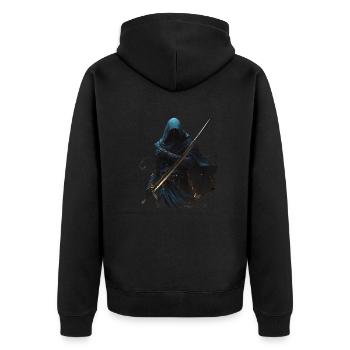 Dark Night Samurai Episode 1 - Unisex Premium Organic Zip Hoodie - black - Back - Nico (187cm)