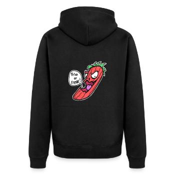 Citrouille d’Halloween effrayante : des bonbons ou un sort ? - Veste à capuche bio Premium Unisexe - noir - Dos - Nico (187cm)