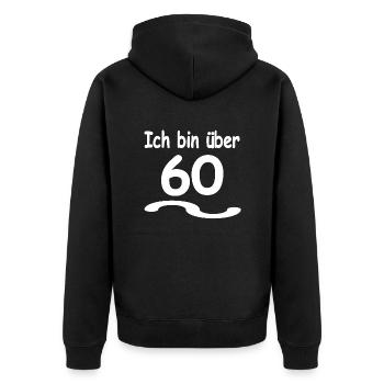 Opa - Unisex Premium Bio Zip Hoodie - Schwarz - Hinten - Nico (187cm)