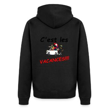 vacances - Veste à capuche bio Premium Unisexe - noir - Dos - Nico (187cm)