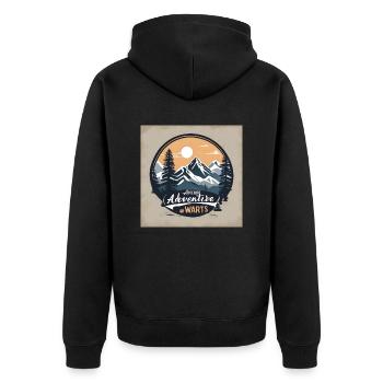 Mountain Warts - Unisex Premium Bio Zip Hoodie - Schwarz - Hinten - Nico (187cm)