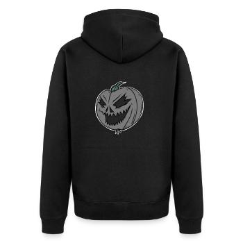 Spooky Halloween : La citrouille maléfique - Veste à capuche bio Premium Unisexe - noir - Dos - Nico (187cm)