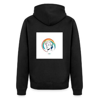 CSD - Unisex Premium Bio Zip Hoodie - Schwarz - Hinten - Nico (187cm)