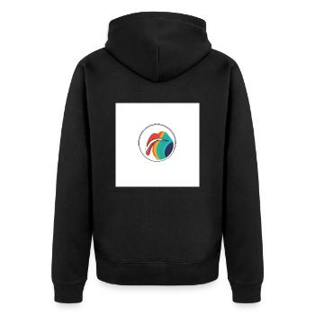 Lippen - Unisex Premium Bio Zip Hoodie - Schwarz - Hinten - Nico (187cm)