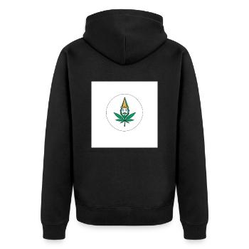 Joint - Unisex Premium Bio Zip Hoodie - Schwarz - Hinten - Nico (187cm)