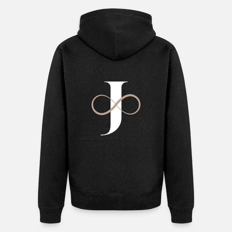 Lettre j infinie - Veste à capuche bio Premium Unisexe - noir