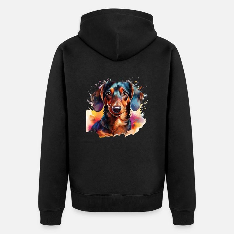 Teckel - Veste à capuche bio Premium Unisexe - noir