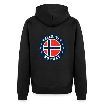 Hellesylt Drapeau de la Norvège - Veste à capuche bio Premium Unisexe - noir - Dos - Nico (187cm)