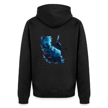 Diving, an underwater adventure - Unisex Premium Organic Zip Hoodie - black - Back - Nico (187cm)