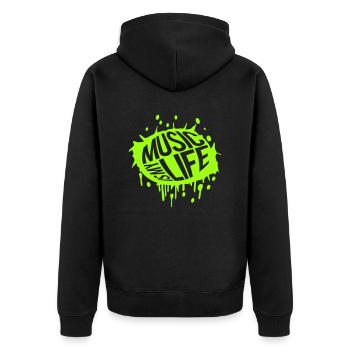 Music is my Life Music Life Love Saying Graffiti - Unisex Premium Organic Zip Hoodie - black - Back - Nico (187cm)