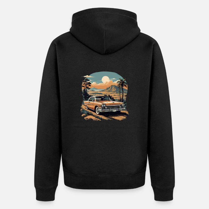 Oldtimer Leidenschaft: Stilvolle Kollektion - Unisex Premium Bio Zip Hoodie - Schwarz