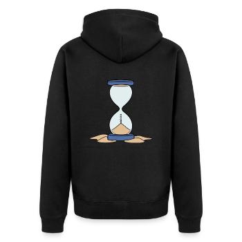 Sablier Temps vide Fin Patience - Veste à capuche bio Premium Unisexe - noir - Dos - Nico (187cm)