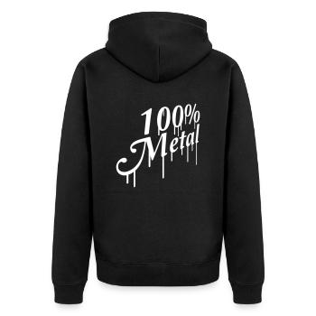 100% Pour-Métal Musique Timbre Graffiti Drops - Veste à capuche bio Premium Unisexe - noir - Dos - Nico (187cm)