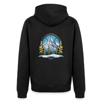 Berge Mountains - Unisex Premium Organic Zip Hoodie - black - Back - Nico (187cm)