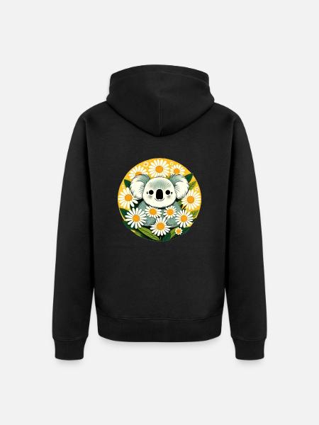 Koala - Unisex Premium Organic Zip Hoodie - black
