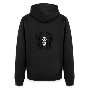 Détendu – Panda Design - Veste à capuche bio Premium Unisexe - noir - Dos - Nico (187cm)