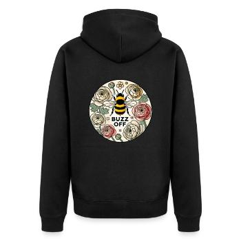 Summen Sie aus der Biene - Unisex Premium Bio Zip Hoodie - Schwarz - Hinten - Nico (187cm)
