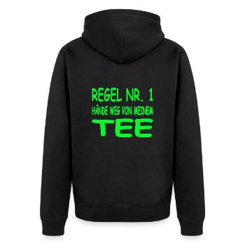 Tee - Unisex Premium Bio Zip Hoodie - Schwarz - Hinten - Nico (187cm)