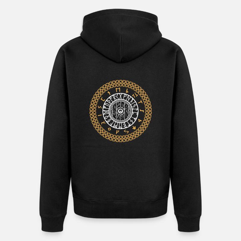 Bouclier de runes vikings - Veste à capuche bio Premium Unisexe - noir
