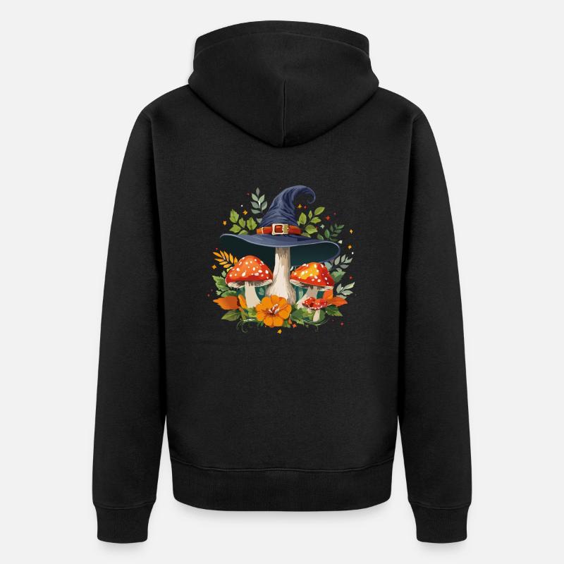 Champignon sorcière - Veste à capuche bio Premium Unisexe - noir