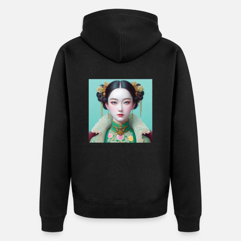 Fille papillon - Veste à capuche bio Premium Unisexe - noir