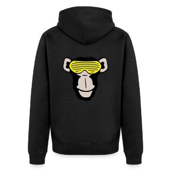 Funky Sonnenbrille Gorilla Cooler Party Affe Spaß - Unisex Premium Bio Zip Hoodie - Schwarz - Hinten - Nico (187cm)