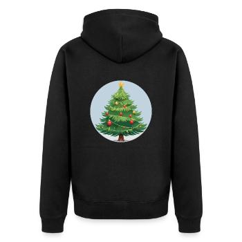 Weihnachtsbaum - Unisex Premium Bio Zip Hoodie - Schwarz - Hinten - Nico (187cm)