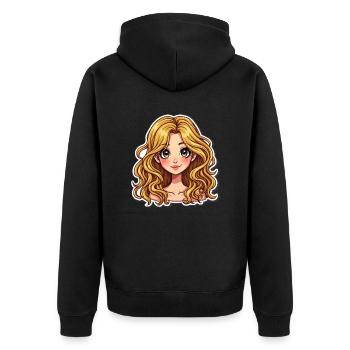 SPAGHETTI GIRL - Unisex Premium Organic Zip Hoodie - black - Back - Nico (187cm)