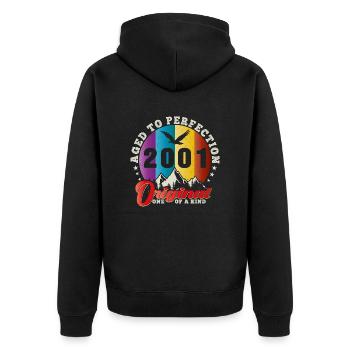 Perfection 2001 -23rd Anniversary,Original - Unisex Premium Organic Zip Hoodie - black - Back - Nico (187cm)