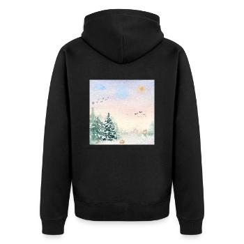 Winter Wonderland Snowy Landscape - Unisex Premium Organic Zip Hoodie - black - Back - Nico (187cm)