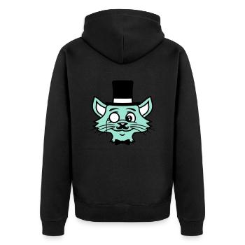 Sir Cat Gentleman Chapeau haut de forme Monocle Rich Gentleman - Veste à capuche bio Premium Unisexe - noir - Dos - Nico (187cm)