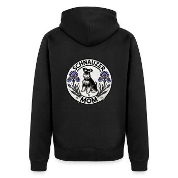 Schnauzer Mama - Unisex Premium Bio Zip Hoodie - Schwarz - Hinten - Nico (187cm)