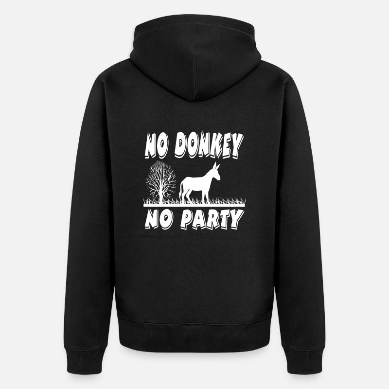 Âne - Veste à capuche bio Premium Unisexe - noir