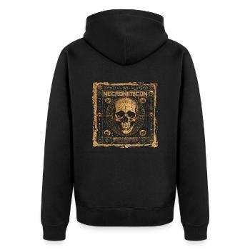 Necronomicon Occult Skulls Cosmic Horror Lovecraft - Unisex Premium Organic Zip Hoodie - black - Back - Nico (187cm)