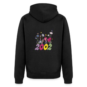 Année de naissance 2000 fleurs sauvages - Veste à capuche bio Premium Unisexe - noir - Dos - Nico (187cm)