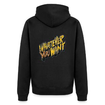 was immer du willst - Unisex Premium Bio Zip Hoodie - Schwarz - Hinten - Nico (187cm)