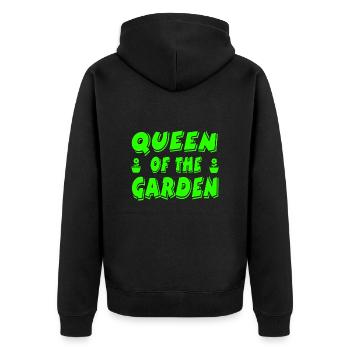 Garden - Unisex Premium Organic Zip Hoodie - black - Back - Nico (187cm)