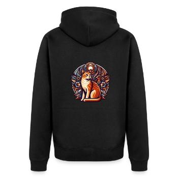 Domestic Cat Gifts - Unisex Premium Organic Zip Hoodie - black - Back - Nico (187cm)