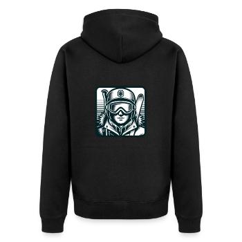 Ski Instructor Gifts - Unisex Premium Organic Zip Hoodie - black - Back - Nico (187cm)
