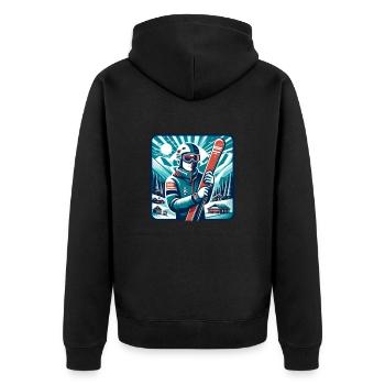 Ski Instructor Gifts - Unisex Premium Organic Zip Hoodie - black - Back - Nico (187cm)