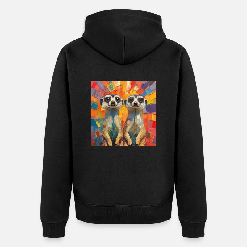 Suricates - Veste à capuche bio Premium Unisexe - noir