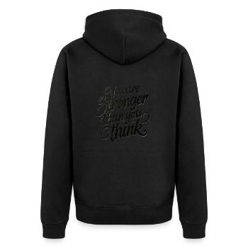 Vous êtes plus fort que vous ne le pensez - Veste à capuche bio Premium Unisexe - noir - Dos - Nico (187cm)