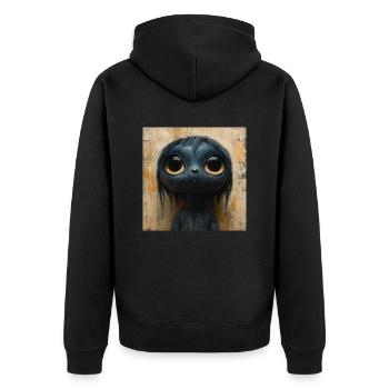 Außerirdisches Haustier - Unisex Premium Bio Zip Hoodie - Schwarz - Hinten - Nico (187cm)