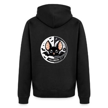 Motif de chauve-souris d’Halloween pour les enfants - Veste à capuche bio Premium Unisexe - noir - Dos - Nico (187cm)