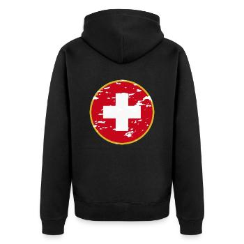 Style suisse : mode suisse - Veste à capuche bio Premium Unisexe - noir - Dos - Nico (187cm)