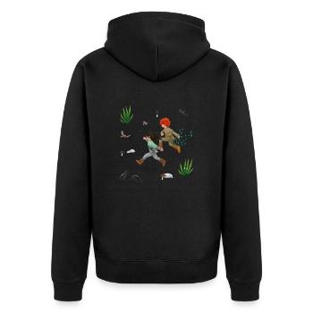 La fille du petit voleur - Veste à capuche bio Premium Unisexe - noir - Dos - Nico (187cm)