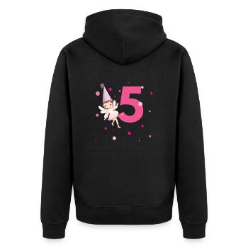 5e anniversaire fée rose - Veste à capuche bio Premium Unisexe - noir - Dos - Nico (187cm)
