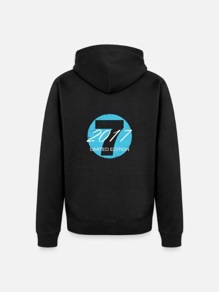 7 ans Edition Limitée - Veste à capuche bio Premium Unisexe - noir