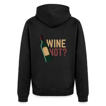 Wine not? - Unisex Premium Organic Zip Hoodie - black - Back - Nico (187cm)
