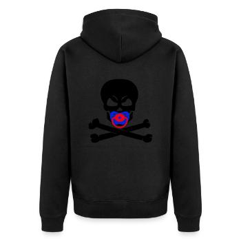 BABY SKULL 3C - Unisex Premium Organic Zip Hoodie - black - Back - Nico (187cm)